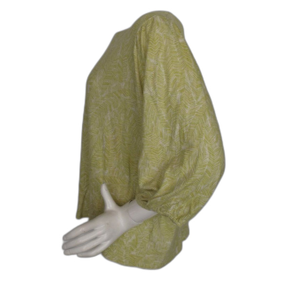 J.JILL Tee/Top, L, Chartruse Line Print, Wide neck, 3/4 length sleeves - Picture 7 of 12